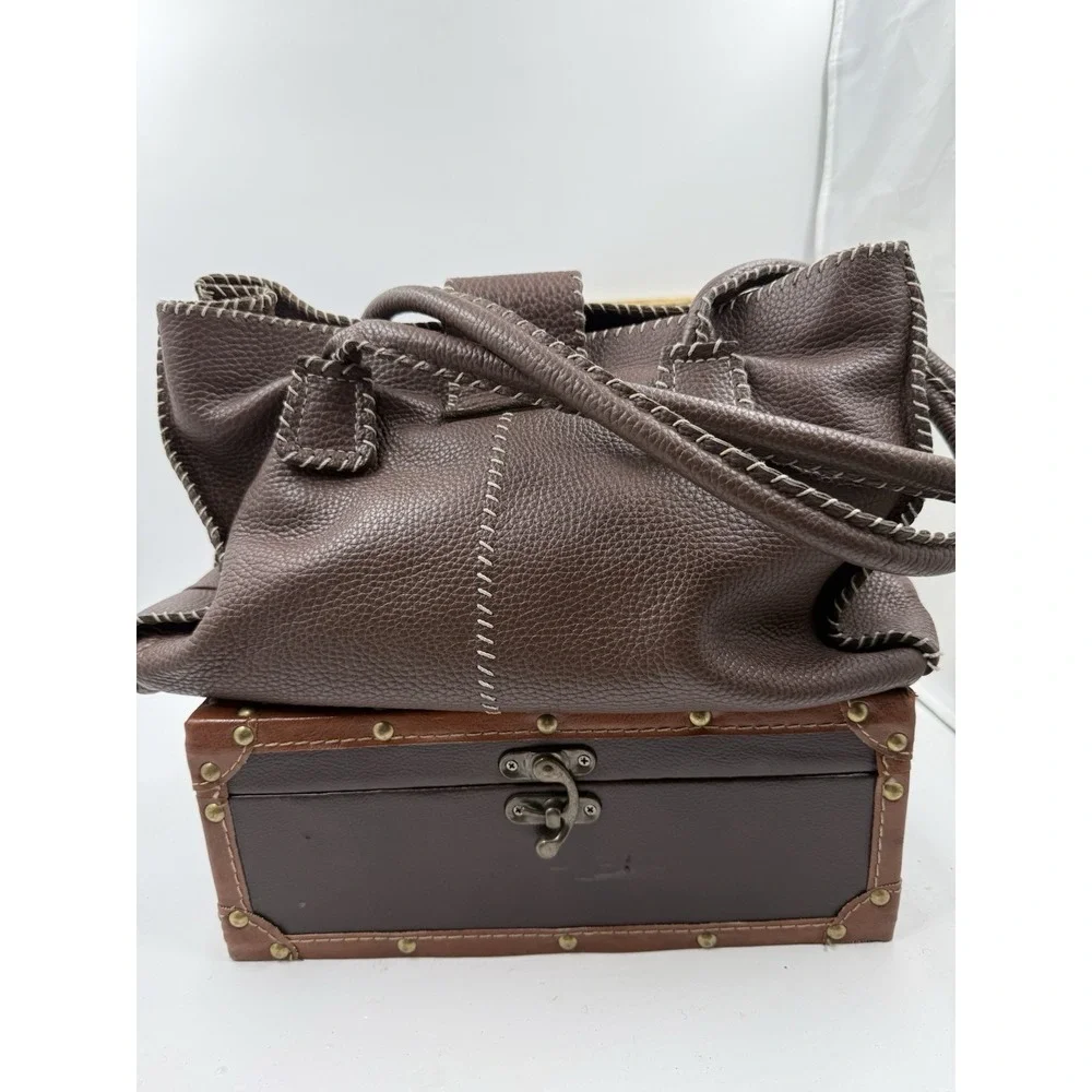 OMBU‎ BROWN SUEDE LEATHER SHOULDER HANDBAG